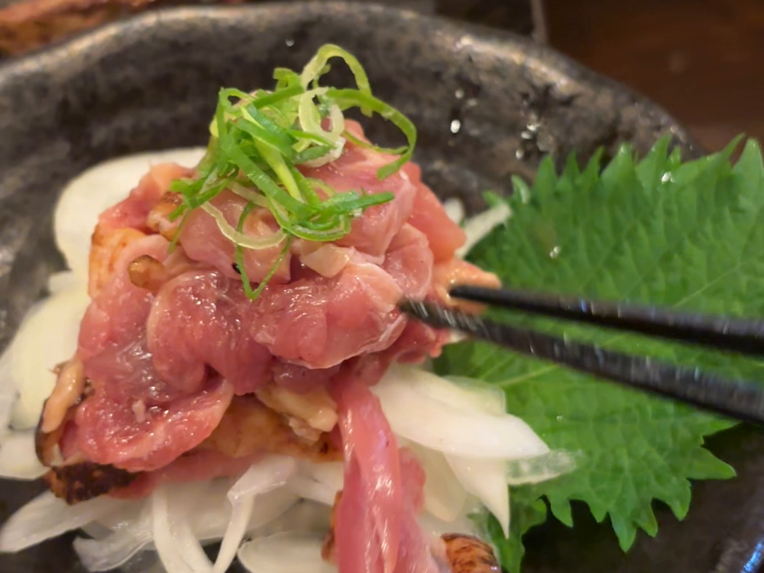 取材時の肉と薬味の皿