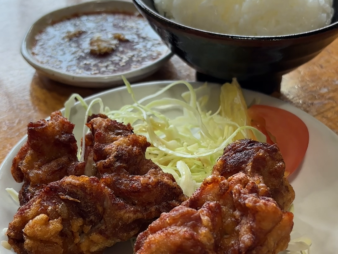 撮影時の唐揚げとご飯