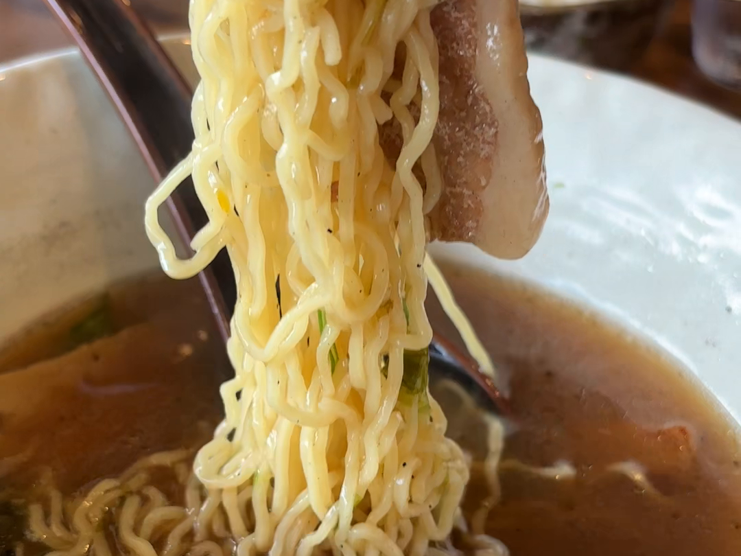 箸で持ち上げた麺